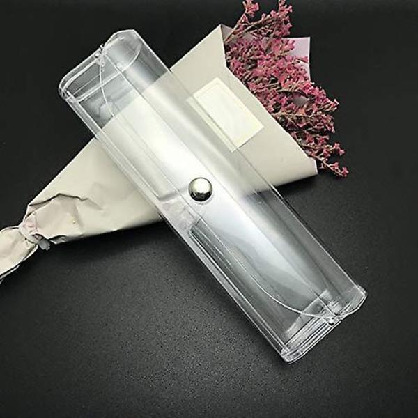 Plastfodral för läsglasögon, transparent, för äldre, bärbar PVC-fodral för glasögon