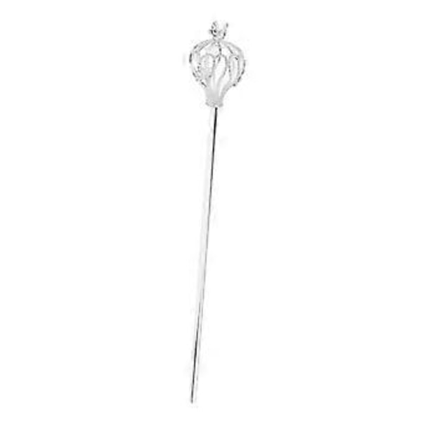 Kron Rhinestone Scepter för Bröllops Skönhetstävling Maskeradfestival (Silver) Silver