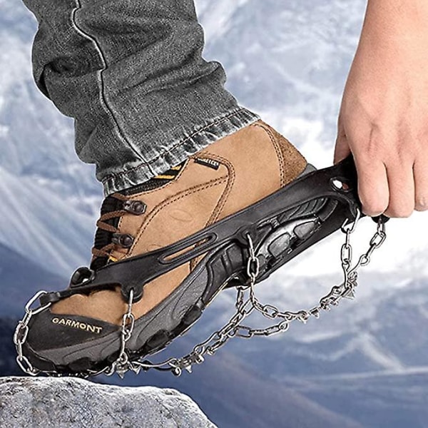 Crampons Isbrodder Med 19 Tænder 201 Rustfrit Stål Pigge Og Holdbar Silikone, Anti-Slip Sko Pigge Til Vinter