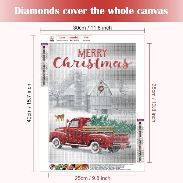 Juldiamantmålning Full Rhinestones, Diamantbroderi C