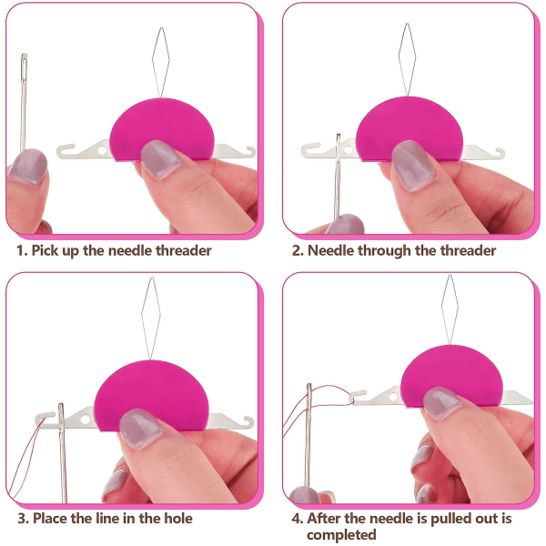 6 delar 3-i-1 nålgängare i plast, plasttrådsögla DIY nålträdare Handmaskinsyverktyg för gör-det-själv