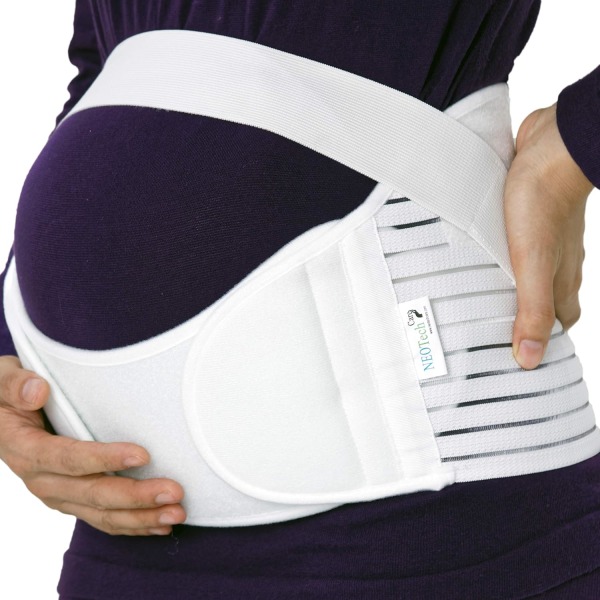 (Svart, XXL) Magbälte för graviditet - stöder midja, rygg och mage - graviditetsbälte