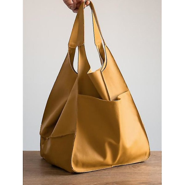 Dames Store PU Læder Satchel Håndtaske Arbejde Tote Skuldertasker Pung Blød Crossbody Oversized Taske Sort