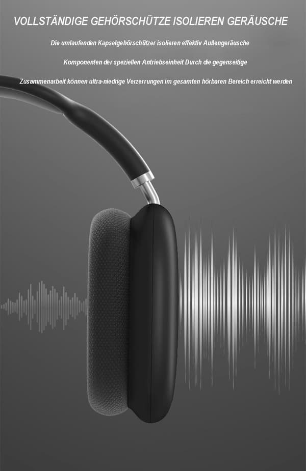 Hovedmonterede trådløse Bluetooth-headset-hovedtelefoner