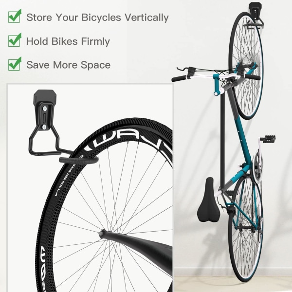 2-pack cykelkrokar, järnfästen för cykelhängare, kraftiga L-formade