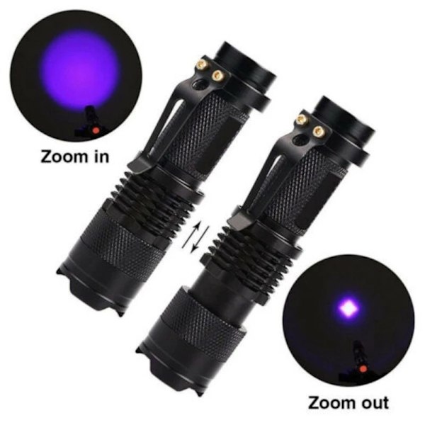 UV lilla lommelygte 365NM aluminiumlegering pengeseddel detektion fluorescens detektion UV lommelygte skorpion lampe kat mos lilla lampe 90*25mm