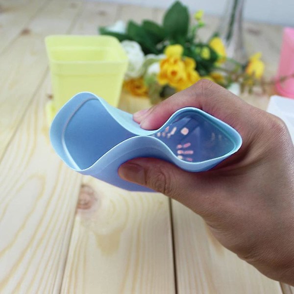 10 st färgglada plastkrukor små fyrkantiga krukor trädgårdstjock inomhus miniplanta behållare gul