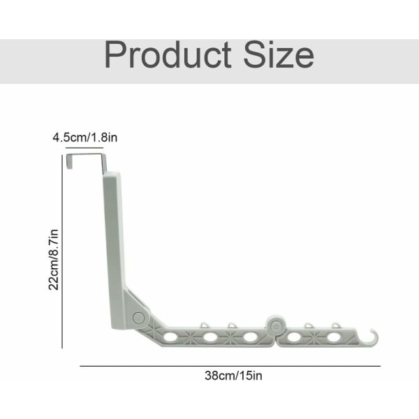 Foldbar dørhængende tøjstativ - Dørtøjsstang, moderne og pladsbesparende foldefunktion, bæreevne 5 kg, 2 stk., hvid