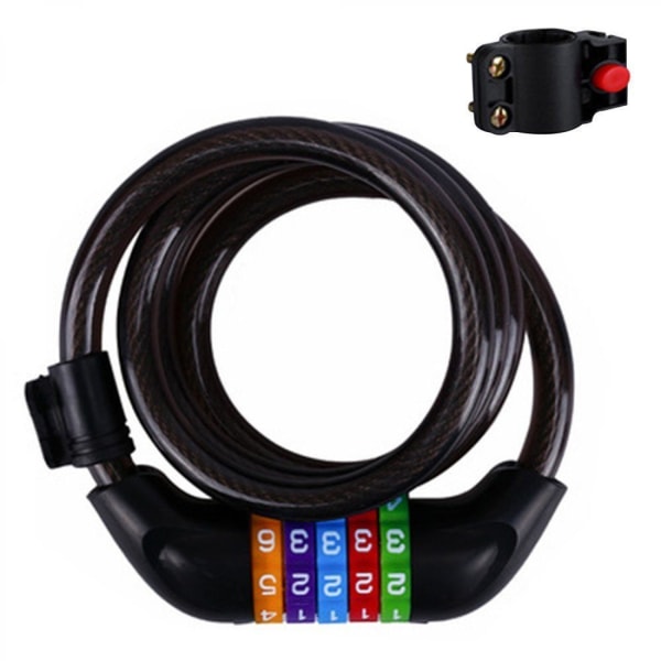 Black bicycle lock cable lock combination lock