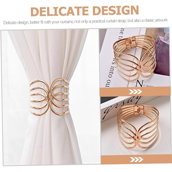 2 stk. Guld Hoop Gardin Binde Hjem Indretning Moderne Minimalistisk Hjem