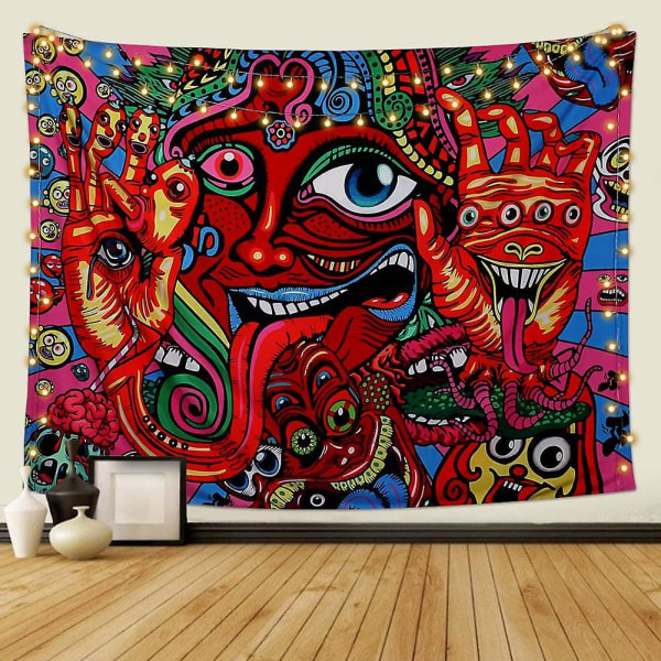Hippie väggbonad abstrakt retro mönster gobelänger för sovrum