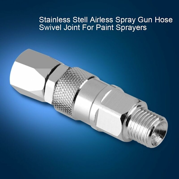 Sprayer Fitting, 1/4 tommers 360 graders roterende rustfritt stål høytrykks luftløs sprøytepistol slange svingbar kobling