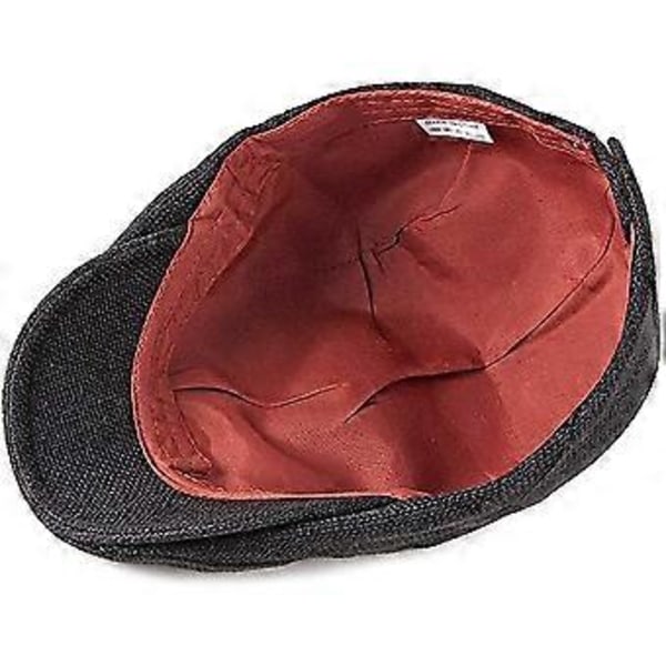 Herr Flat Cap Newsboy Keps Basker Keps Tillverkad av Bomull Fladdermus Hatt för Vår och Höst Mörkbeige black
