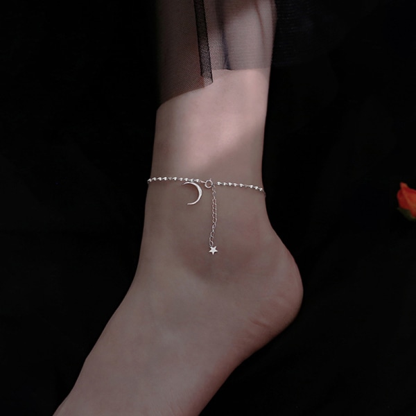 Flash Diamond Moon Anklet Naisten Niche Design