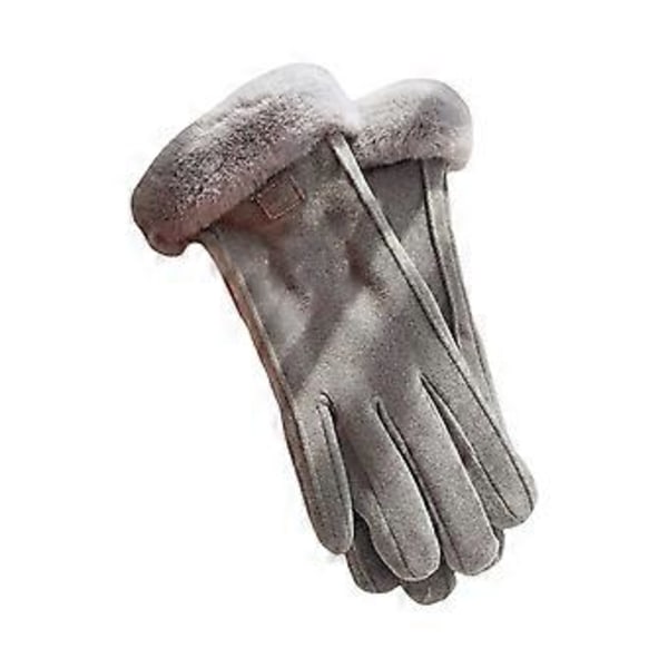 2-pack Halkskyddade Termiska Handskar Multifunktionella Vintervantar Andningsbara Handskar för Utomhusaktiviteter Grå Gray