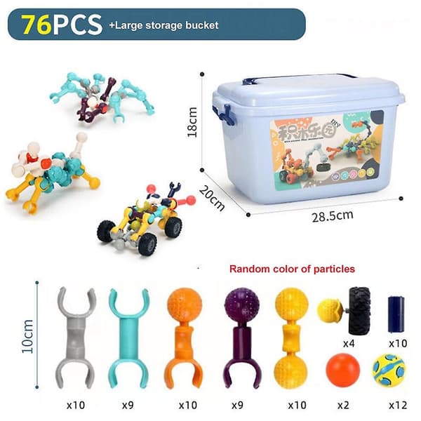 Interlocking Building Blocks Large Particle Building Blocks Skeleton Stick Children's DIY Assembly Model Spelling Toy