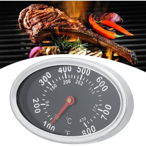 Grilltermometer i rustfritt stål, oval Bimetallic thermo