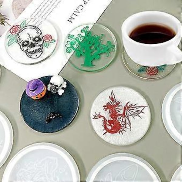 Dinosaurhodeskallemønster Brikke Silikonform Dyrekopp Matte Resin Form Epoksyform for DIY Matte Kopp Smykkefremstilling 3