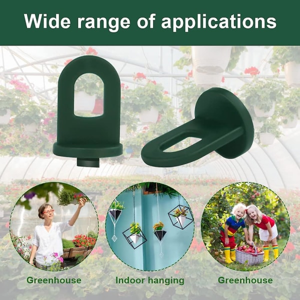 50 st Greenhouse Twist Clips Plast Krok Skuggning Fixering Clips Krok Tillbehör för trädgård hängande ankare
