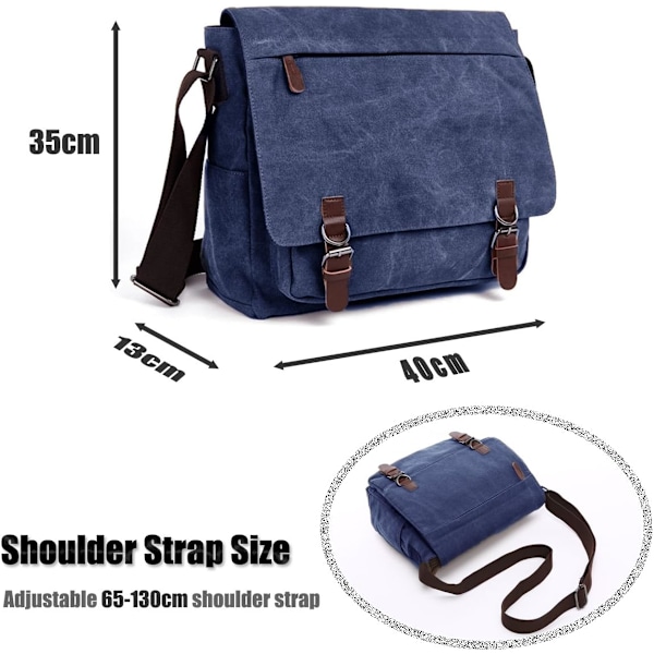 Axelväska för män Canvasväska Crossbody-väska Messenger Bag Axelväska