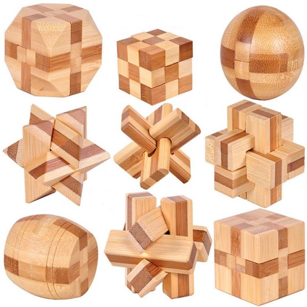 3d Wooden Puzzles Iq Challenge Brain Teaser Lock Logic Intellectual Educational Toy Jigsaw Puzzle Removing Assembling Cube（Football）