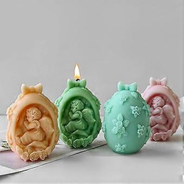 Robust DIY Baby Angel Egg-form for påskepynt og duftlys-laging, høykvalitets silikonmateriale
