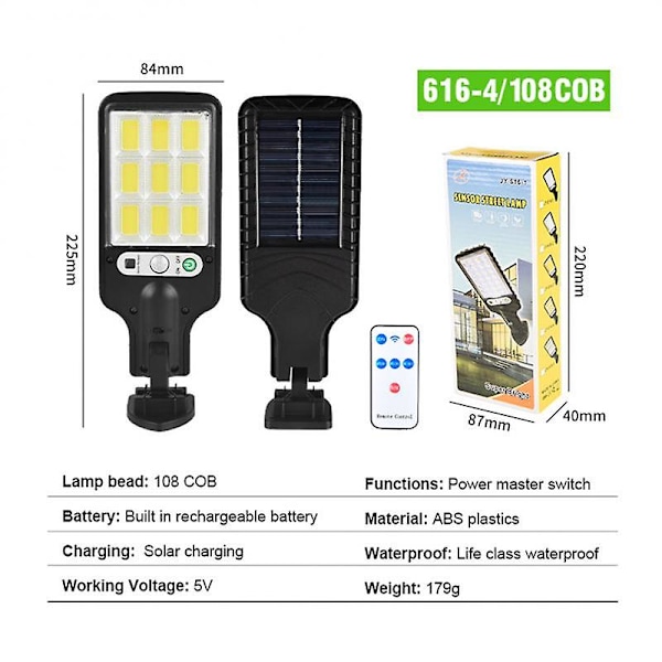 Kedia COB LED solcellslampor utomhus PIR rörelsesensor solljus vattentät