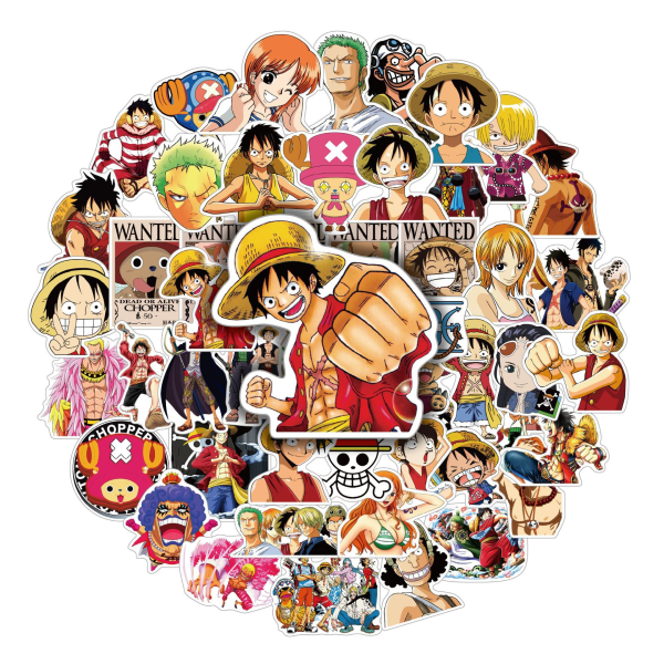 50 One Piece klistermärken tecknad anime