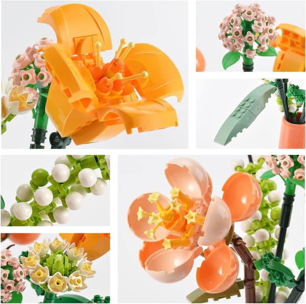 Blomsterbuket 2022, Mini Lilier Byggesæt til Kvinder Ar