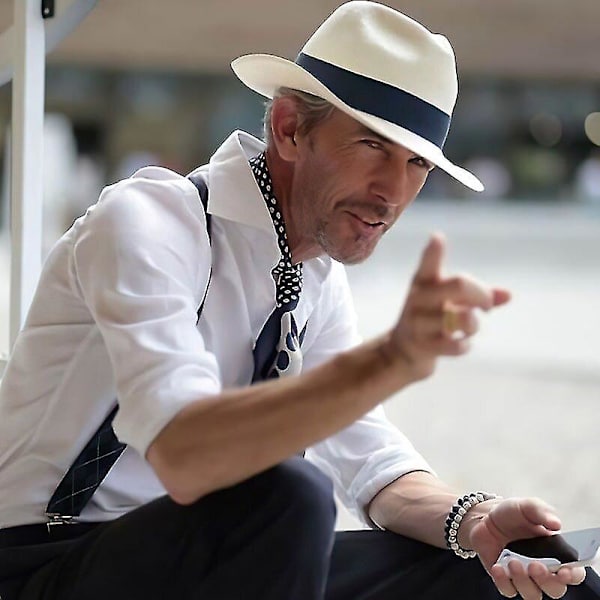Klassisk Panama Hat til kvinder og mænd Vintage Fashionable Hat med bred skygge