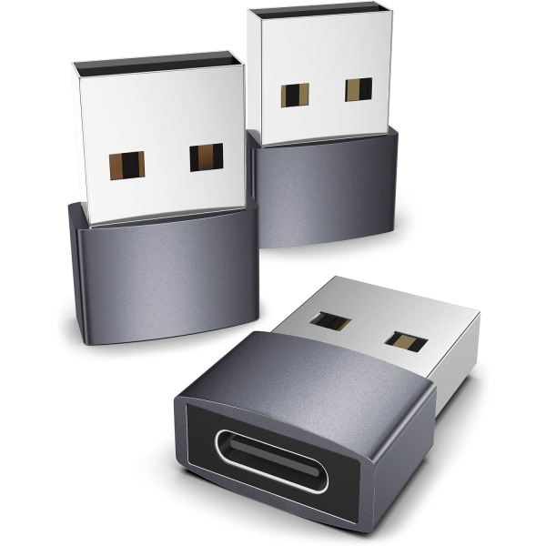 3-pak USB C til USB-adapter kompatibel med TYPE-C til USB-kabel A