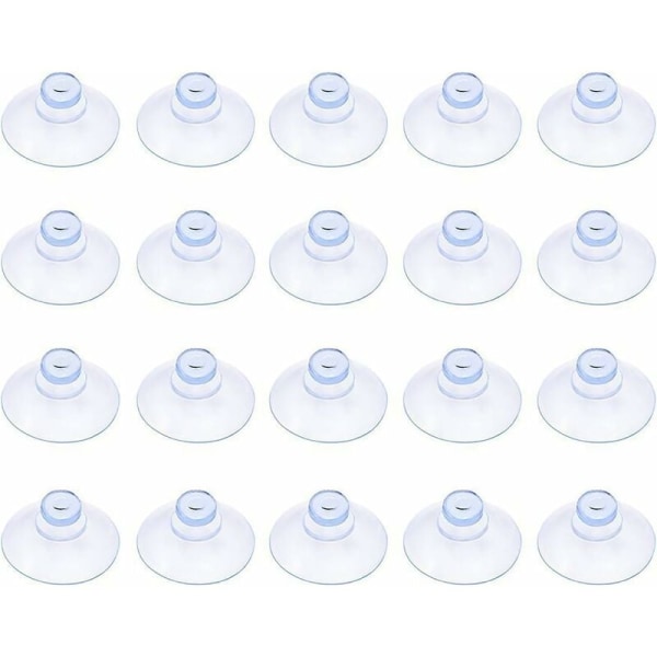 20 Pack Small Clear Plastic Suction Cups, Hookless, 30mm