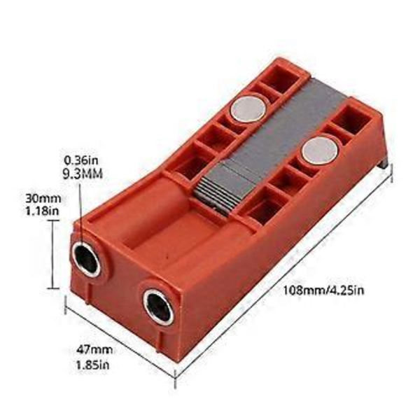 Träbearbetning Vinklad Hålsökare Borr Med Magnetisk Guide Hålfixtur Borrguide Hålsökare Hålpositioneringstillbehör single hole