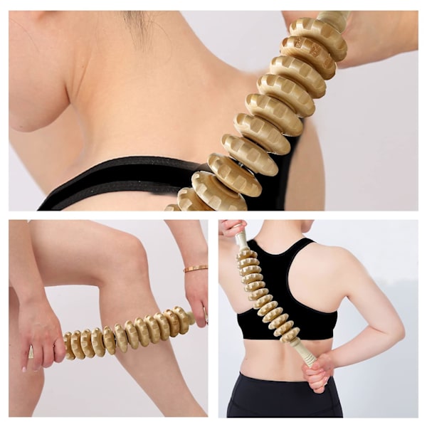 Trämassager Handhållen Rulle, Triggerpunkt Massager Stick För Fascia, Celluliter, Kroppsterapi Massager, Muskel