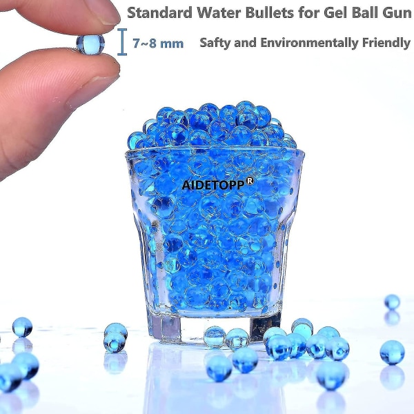 Gel Ball Blaster Refill Ammo, Water Bullets Beads (5 Pack10 000 Rounds Per Pack) Kompatibel med Gel Blaster Ammo, Splatter Ball Gun Ammo 7,5 Mm, Br