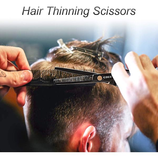 Hårklippningssaxar, saxset, professionellt frisörsaxset, sax för hår, skägg, trimning, formning, grooming, tunna saxar