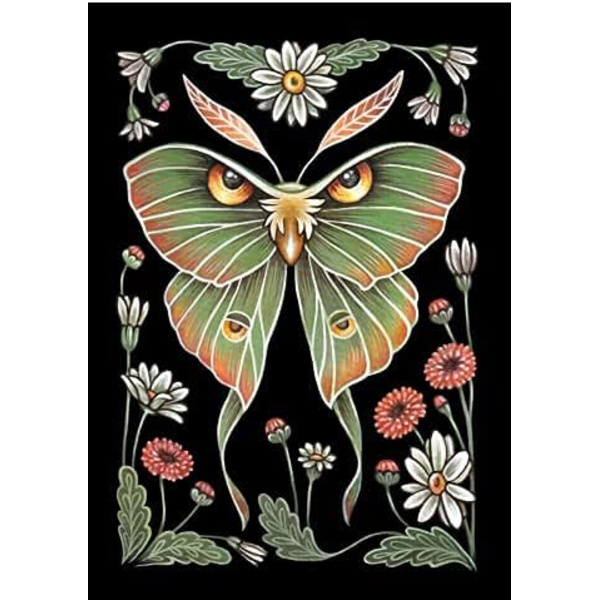 Diamantmålningssatser för vuxna, 5D diamantmålning Luna Moth,