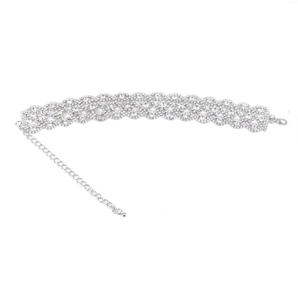 Rhinestone Choker -kaulakoru, koru, säädettävä kauluskaulakoru, hopeiset chokerit naisille ja tytöille