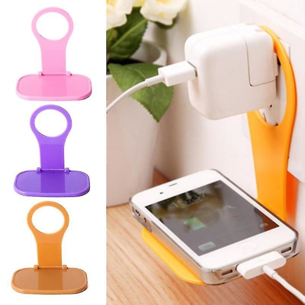 Charging Holder Folding Mobile Phone Wall Charger Adapter Hanging Stand Cell Phone Hook Bracket Support Charge Hanger Rack Shelf