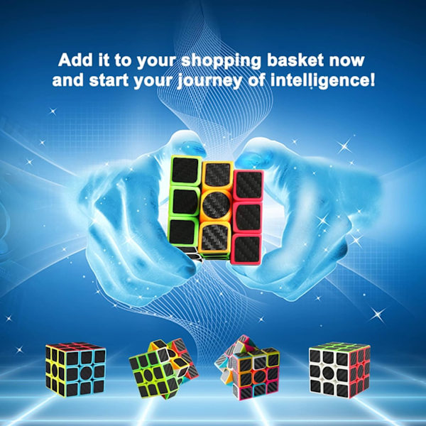 Speed Cube 3x3 - Karbonfiberklistremerke 3x3 Magic Cube Fast Smoo