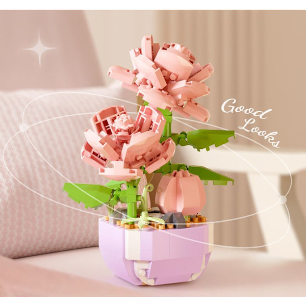 1 st mini tegelsten blombukett byggsats set julgåvor blommor