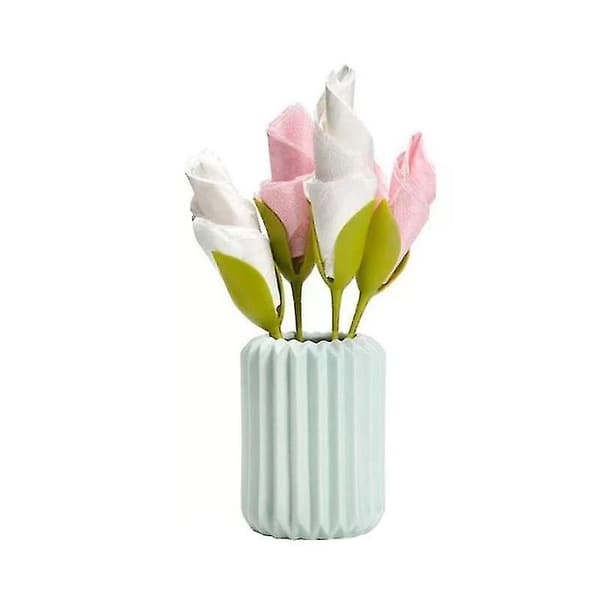 Rull Blomsterserviettholder Bloom Serviettholder for Borddekorasjon（8 stk）