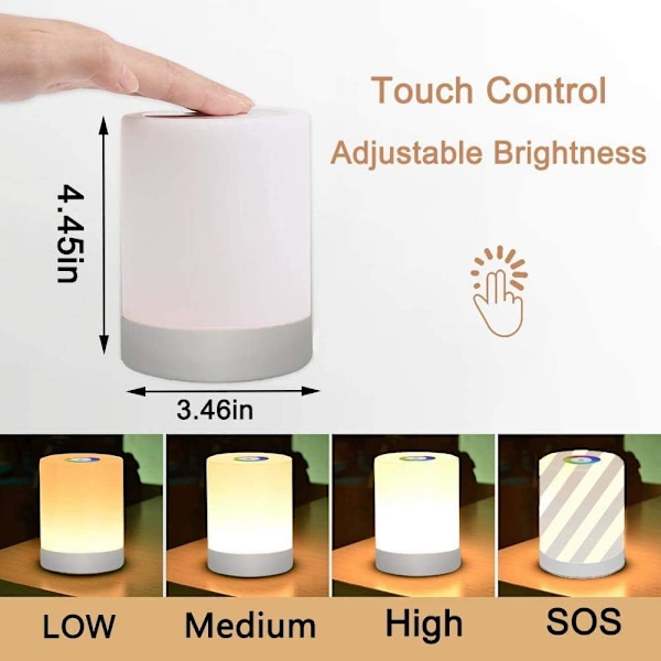 Genopladelig induktion natlampe til sengen, LED touch-opladning s