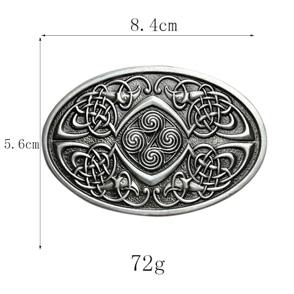 Keltisk Knuten Oval Bältespänne Grå Bältespänne