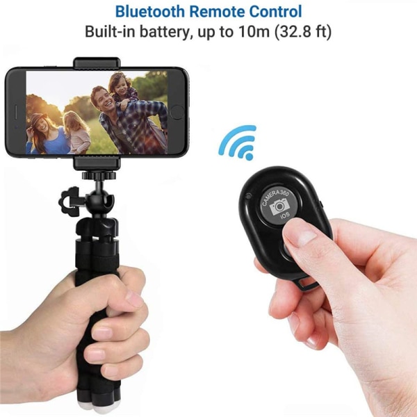 Flexibelt mobilstativ och Bluetooth fjärrkontroll kameraslutare