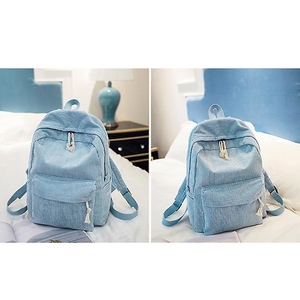 Unisex Rygsække Casual Daypacks Lover Skole Taske Rygsæk Bogtaske Skoleelever Stribet Fløjl Skuldertaske（D）