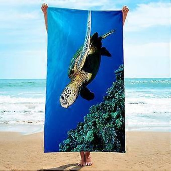 Mikrofiber Strandhandduk Superlätt Färgglad Badhandduk Sandtät Strandfilt Multifunktionell Handduk för Resor Simbassäng 30x60 Tum