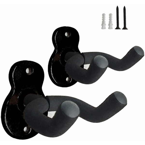 2-pack väggfäste för gitarr i metall, med skyddande svamp, lämplig