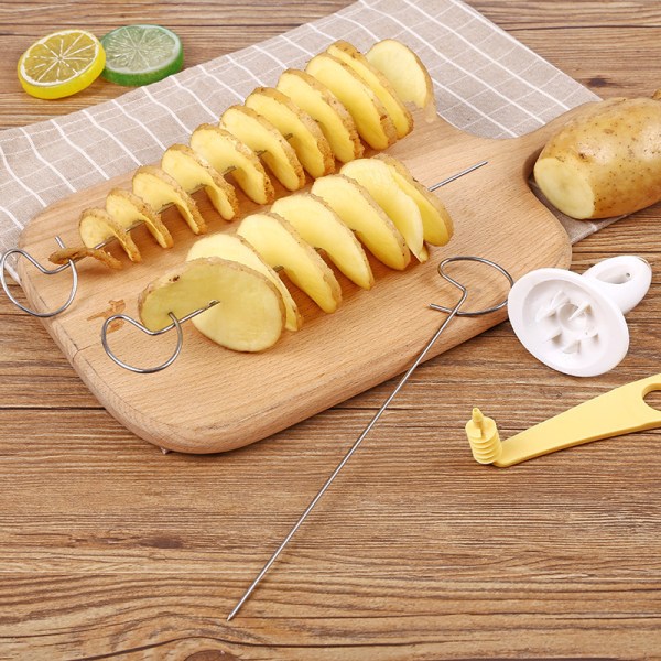 1 stk. Spiral potetkutter i rustfritt stål - Spiral potetkutter for gulrøtter, agurker, grillmat