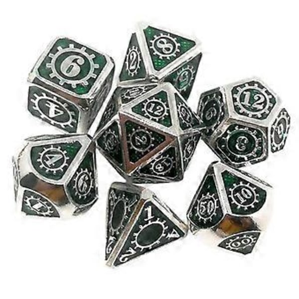7 stk./pakke Polyhedral Zinklegering til Drageskæl DnD RPG Brætspil Terninger (09) 9